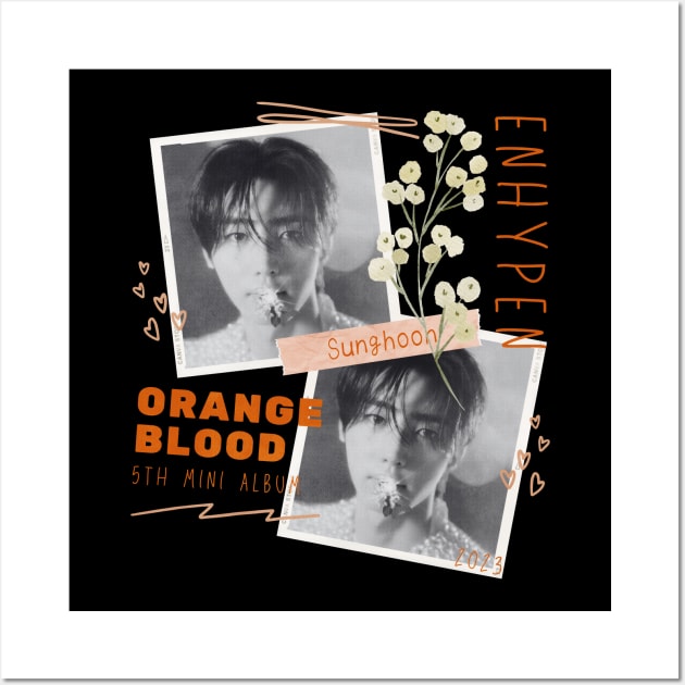 Sunghoon ENHYPEN Orange Blood Wall Art by wennstore